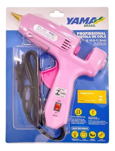 Pistola Cola Quente Yama 100w Bico Removível Rosa