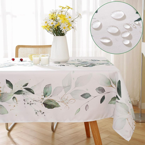 Mantel Rectangular Con Flores De Agua Para Cocina