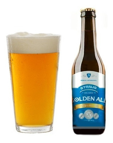 Imagen 1 de 3 de Pack X12 Cerveza Sin Gluten Straus Golden X 335ml Sin Tacc