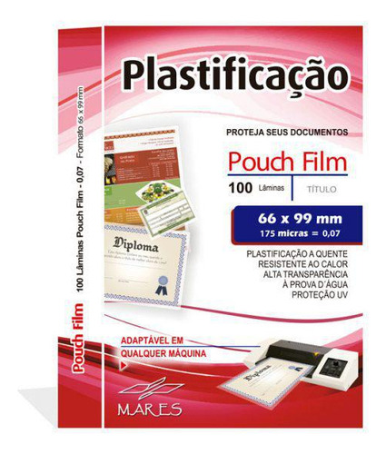 Plástico Plast Pouch Filme 66×99 Titulo Eleitor 0,10 100un