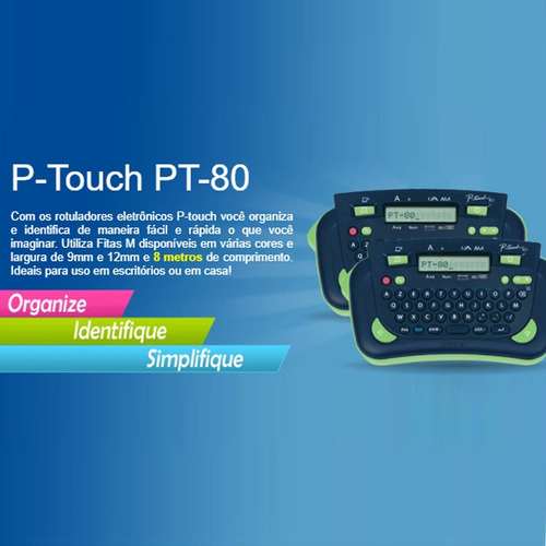 Rotuladora Brother PT-80 azul-marinho/verde