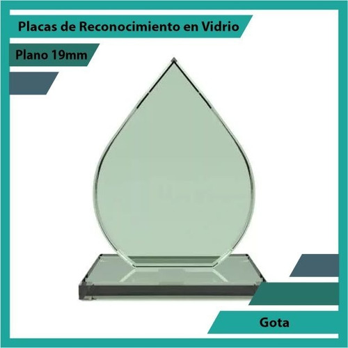 Placas De Reconocimiento En Vidrio Forma Gota