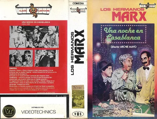 Los Hermanos Marx Vhs Una Noche En Casablanca En Castellano (Usado)