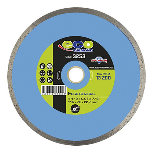 Disco De Diamante De Rin Continuo 4 1 / 2 Para Uso General