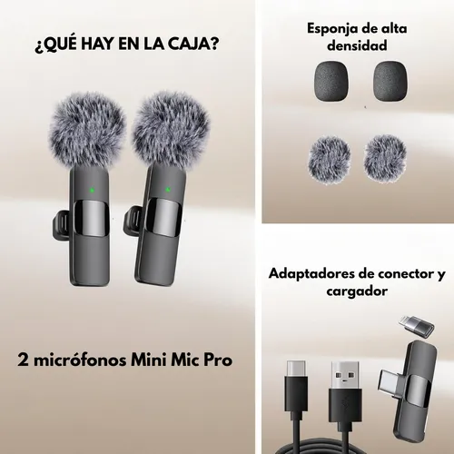 Micrófono Corbatero Inalambrico iPhone Android Usb C 2u