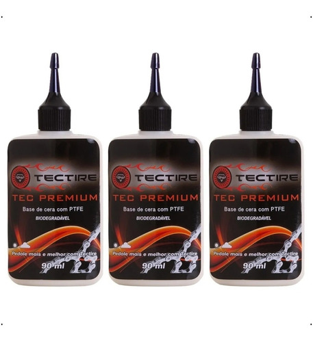 3x Óleo Lubrificante Corrente Tectire Cera 90ml C/ Ptfe Mtb