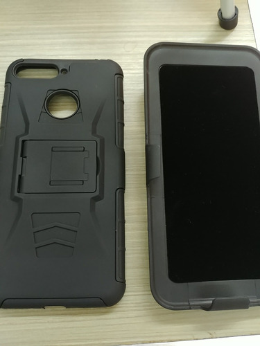 Funda Anticaida Huawei Y6 2018 Doble Capa Con Holster 