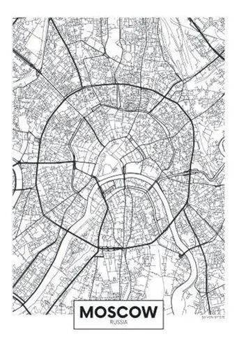 Mapa De Moscu - Rusia - Lamina De 40 X 50 Cm