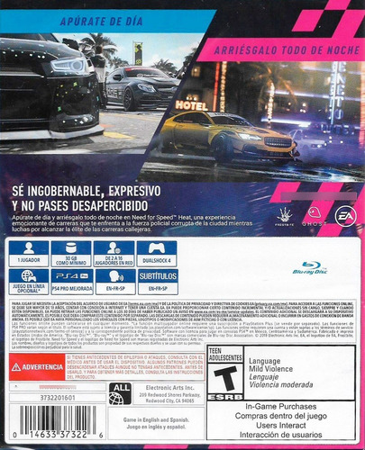 Imagen 2 de 3 de Need For Speed Heat Ps4 - Fisico / Mipowerdestiny