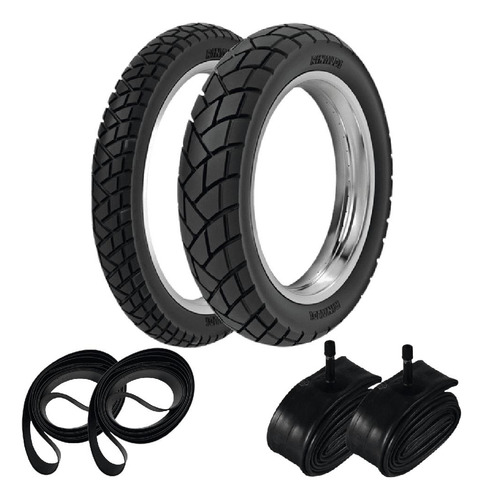 Par Pneu 120/80-18+80/90-21 R34 Rinaldi + Cintas + Camaras