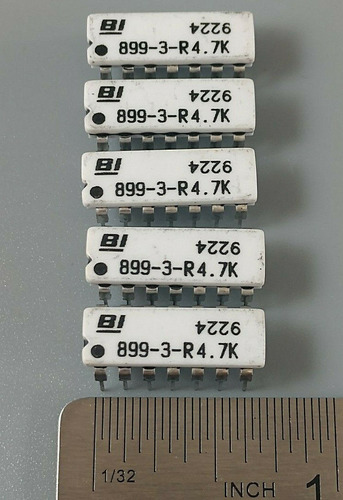 Lot Of 5 Bi 899-3-r4.7k Resistor Network 1.8w 100v 2%+/- Eeo