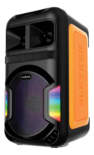 Parlante Karaoke Rgb Con Microfono Y Bluetooth Audiolab 805 Color Negro
