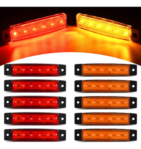 Nilight - Tl-13 - 10 Luces Led De 3.8 Pulgadas, Color Rojo A