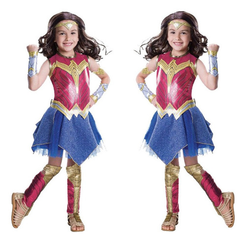 6pcs Disfraz De Halloween Wonder Woman Para Niños