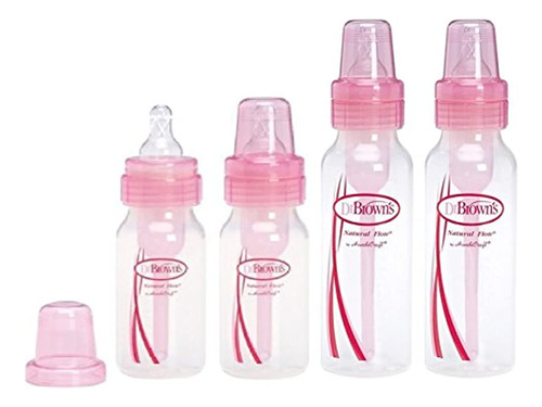 Dr Browns Pink Bottles 4 Pack Botellas De 2 A 8 Onzas Y Bote