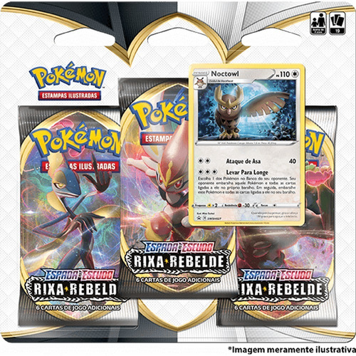 Kit Triple Pack Carta Pokemon Noctowl Mantine Espada Escudo