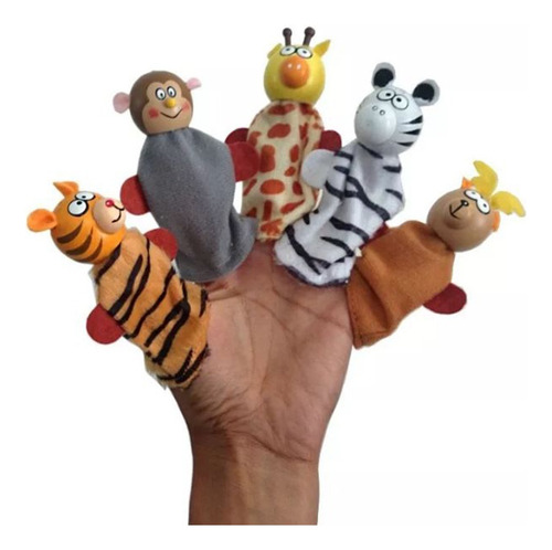 Titeres De Dedo 5 Animales De La Selva - Cubeta Toys 5844