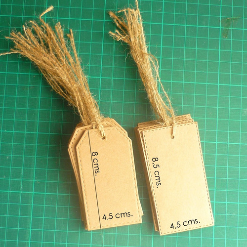 Imagen 2 de 2 de Etiquetas Kraft Con Hilo De Cáñamo Natural. 100 Unidades