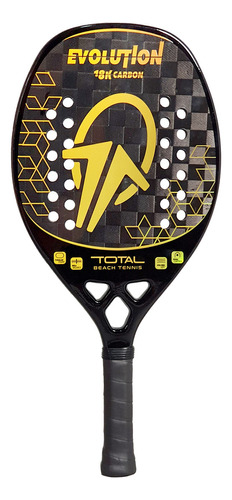 Raquete Total Beach Tennis Total Evolution 2023 dourado carbono 18k com capa