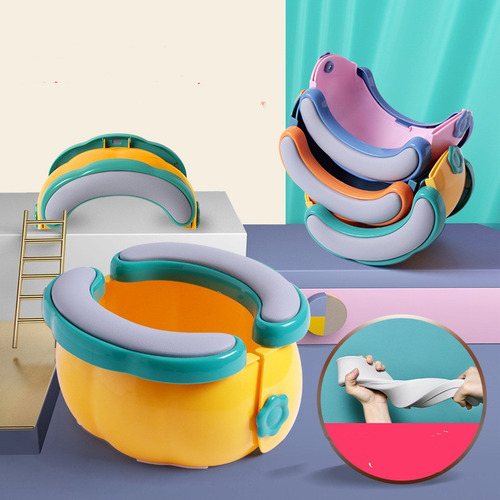 Cojín Rosa Portátil Y Plegable Para Baño Infantil