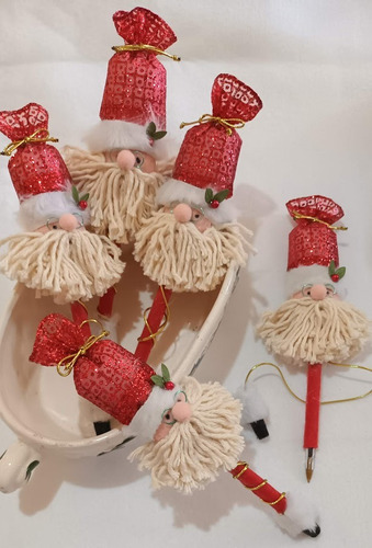 Kit 5 Canetas Papai Noel.