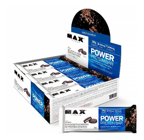  Whey Bar Power Protein Caixa 8 Unidades 90g - Max Titanium 