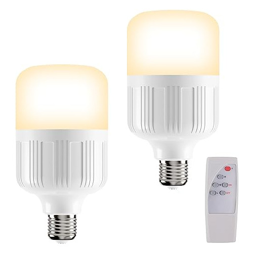 Bombilla Led Recargable Batería, 2 Pack, 500 Lm, Contr...