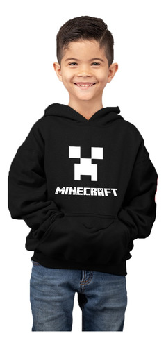 Poleron De Niño Con Capucha Creeper Minecraft