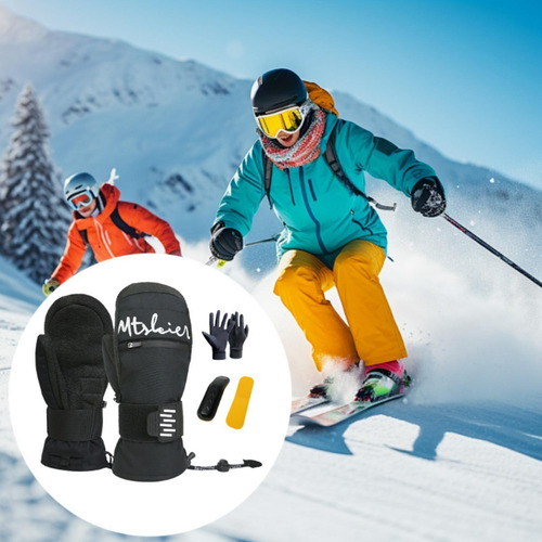Guantes De Esquí De Invierno Guantes De Snowboard Negro L