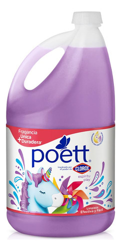 Limpiador Multiusos Aromatizante Poett Espiritu Play 4 L