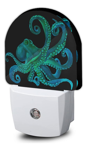 Aowula Green Octopus Night Light, Fish Sea Life Plug-in Wall