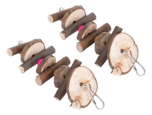 Juguete Colgante De Madera Para Morder Bird Bite Blocks, 2 P