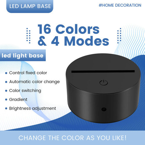 6 Juegos De Luz Led Nocturna En 3d, Base De 16 Colores De L