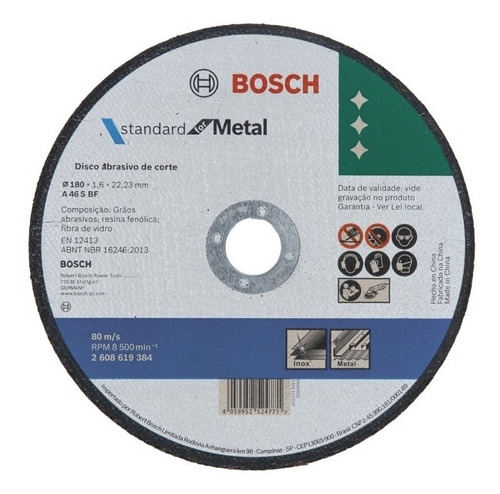 Caixa de disco de corte de metal fino de aço inoxidável Bosch 7