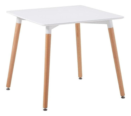 Mesa Eames Cuadrada 80cm Patas De Madera Calidad Premium