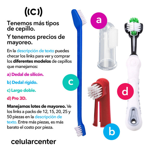 X3 Cepillo De Dientes 3d (3 Lados) P/ Perros Gatos Mascotas