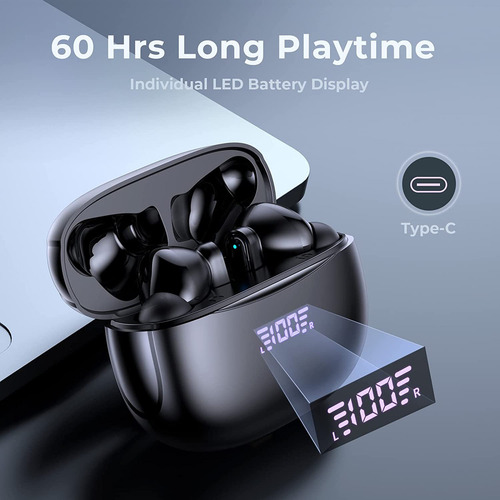 Auriculares Fojep Inalámbricos Bluetooth 5.3 Impermeable