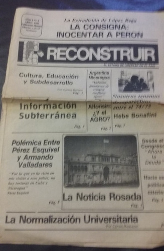 Revista Reconstruir Año 1 Nª 0 Abril 1986