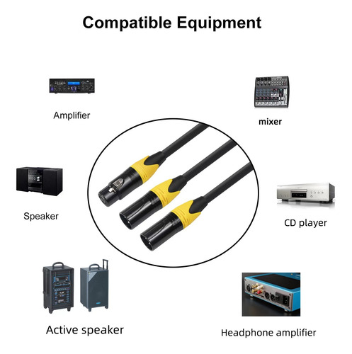 Three-core Xlr One Female To Two Male Adapter Cable