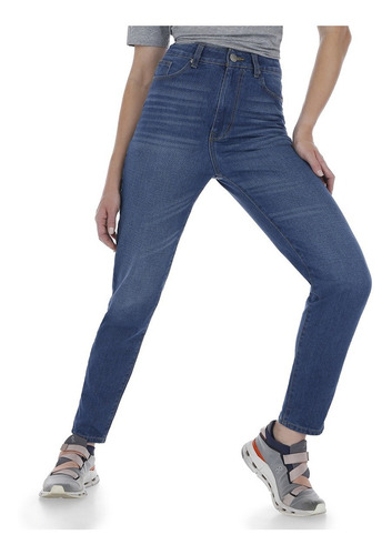 Pantalon De Mezclilla Dama Mom Jeans Premium Casual Mujer