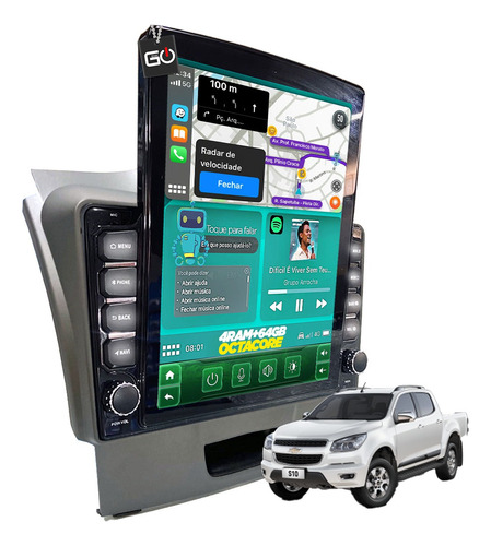 Multimídia Tesla 4g Octacore 4+64gb Android 14 Chevrolet S10