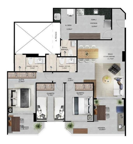 Imagem 19 de 28 de Apartamento Em Parque Da Areia Preta, Guarapari/es De 104m² 3 Quartos À Venda Por R$ 894.500,00 - Ap798745-s