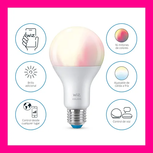 Bombilla Led Wiz A21 100w Multicolor E26 Wi-fi 1 Paquete