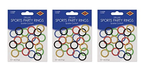 Beistle Sports Rings Deluxe Sparkle Confetti 1.5 Oz Decoraci
