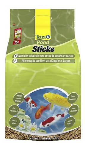 Pond Sticks 1,68kg 15 L Alimento Base Em Sticks (saco)
