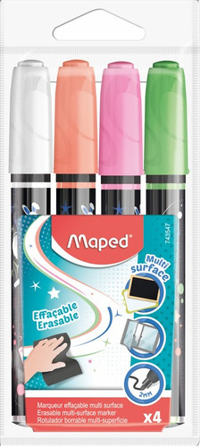 Maped 33509 Marcadores Chalk Borrables X4