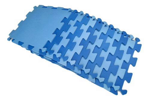 Kit 10 Tatame Tapete Eva Azul/azul Claro Infantil 50x50 10mm