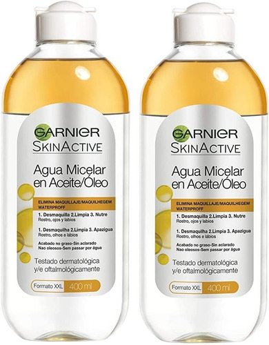 Imagen 1 de 1 de 2 Pack Agua Micelar En Aceite 400ml Garnier Skin Active
