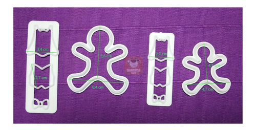 Imagen 3 de 6 de Molde Cortante Muñeco Jengible Navidad Fondant Belgrano