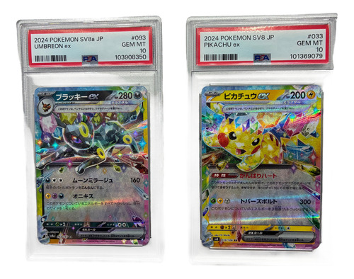 Set Carta Tarjeta Pokemon Graduada Pikachu Umbreon Ex